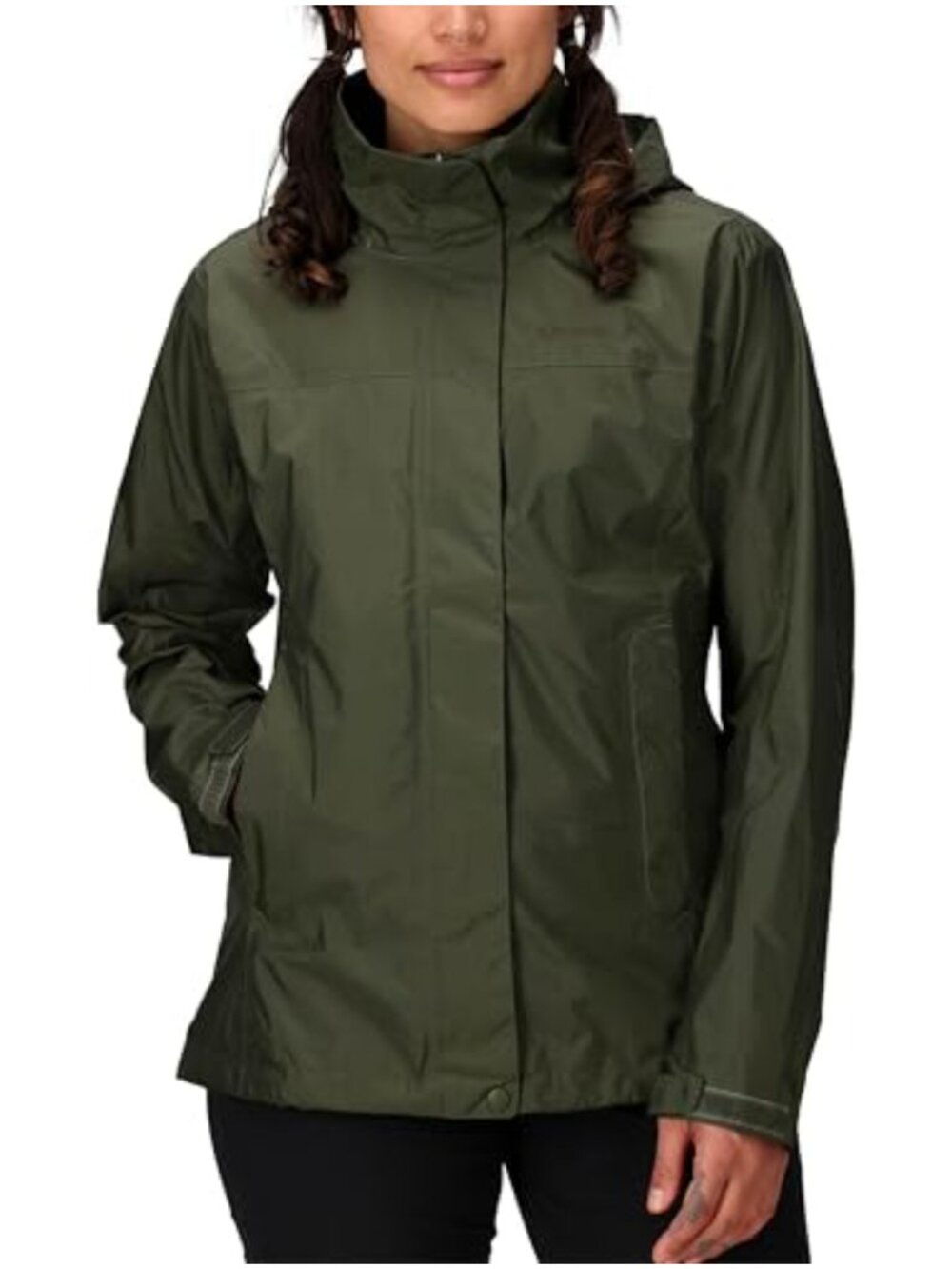 Women's Waterproof Rain Jacket with Hood, Pit Zips, Packable, Recycled Nylon